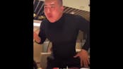 Asian guy drops watermelon and then starts dancing