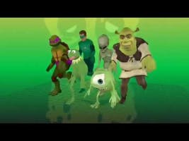 Shrek and friends dancing to a filipino song