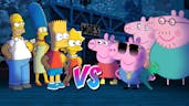 La familia Simpson vs la familia de peppa pig