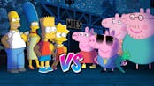 La familia Simpson vs la familia de peppa pig