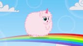 Pink Fluffy Unicorns Dancing on Rainbows