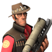Sniper says "The Pyro is a Spy!"