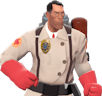 Medic says "Ze Heavy is a Spy!"