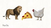 lion and chicken