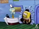 Spongebob burst though wall and sings Super idol