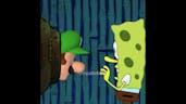 Luigi announces the news to Spongebob