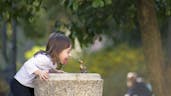 Drinking from Water Fountain