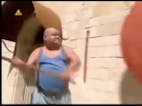Fat guy hits a gong meme