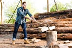 Chopping log