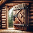 Wooden Cabin Door Shut 1