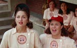 Now batting for the Rockford Peaches, number 5,..