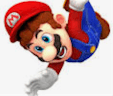 Mario falling hits he ground