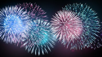 flaming exploding rockets