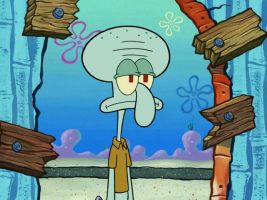 Squidward is angry