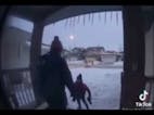 Kids fall down icy stairs (potty mouth)