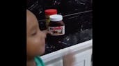 Kid spells Nutella