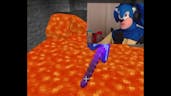 Sonic throws diamond pick in lava