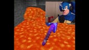 Sonic throws diamond pick in lava
