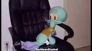 SQUIDWARD ON A CHAIR