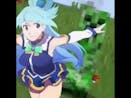 a creeper chasing our goddess aqua