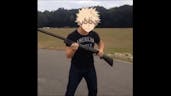 What the hell! Katsuki where did you get a shotgun from!